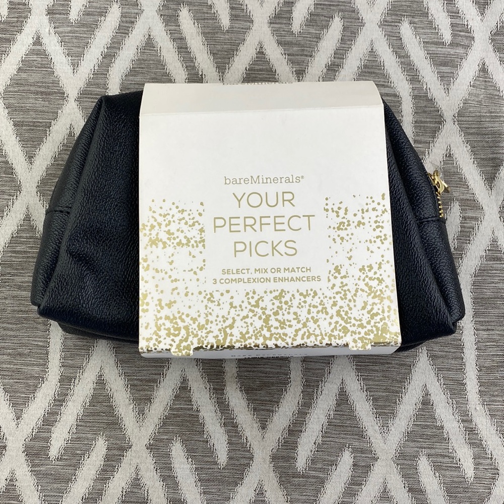 bareMinerals Cosmetic Zip Pouch Black NWT New With Tags